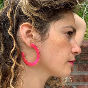 Neon pink hoops